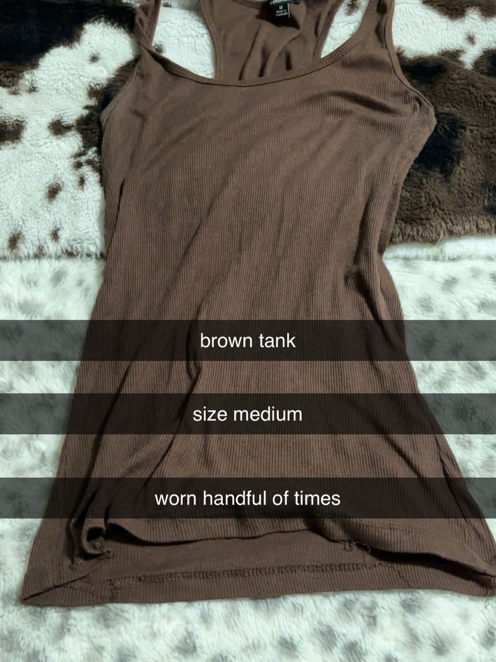 Ribbed Brown Tank Top - Medium
